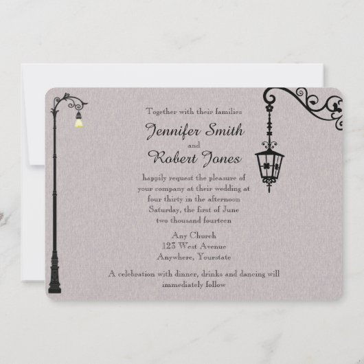 Die große, einfache Einladung zur Hochzeit (Rückseite)