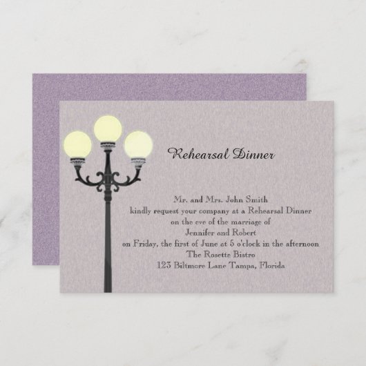 Die große einfache Hochzeits-Probe Einladung (Vorne/Hinten)