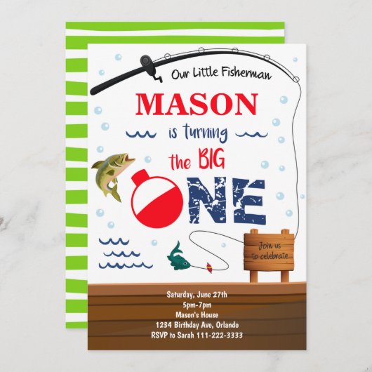 Die große Einladung zum ersten Geburtstag (Vorne/Hinten)