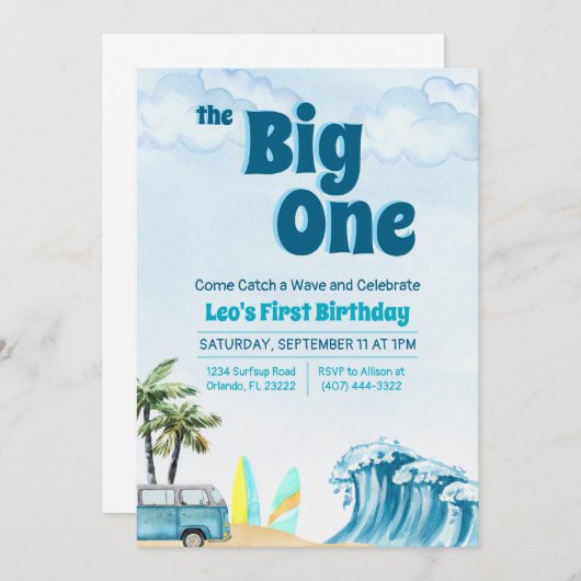 Die große - erste Einladung zum Geburtstag (Vorne/Hinten)