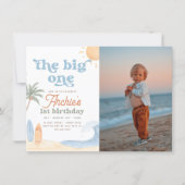 Die große erste Surf-Geburtstagsfoto Einladung (Vorderseite)