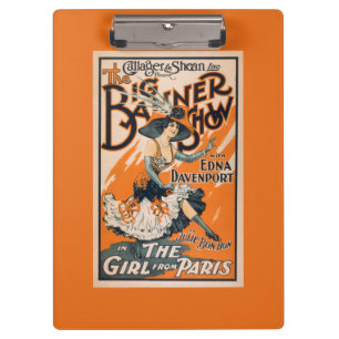 Die große Fahnen-Show "das Mädchen von Paris " Klemmbrett