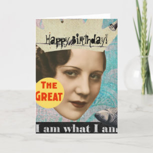 Die große Fischkönigin Collage, Geburtstag Karte