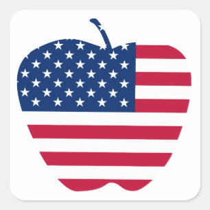 Die große Flagge NYC Apples Amerika Quadratischer Aufkleber