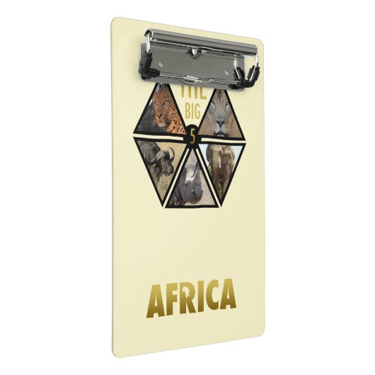 Die große Fünf-Afrika-Mini-Zwischenablage Mini Klemmbrett (Schrägansicht)