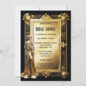 Die große Gatsby-Deko Flapper-Braut Vintag Einladung (Vorderseite)