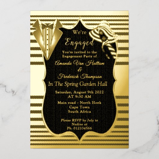 Die große Gatsby-Inspiration Folieneinladung (Vorderseite)