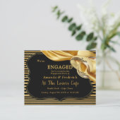 Die große Gatsby-Verlobung Einladungspostkarte (Stehend Vorderseite)