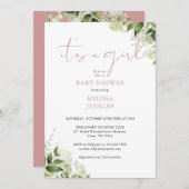 Die große, grüne Rose-Kinderdusche Einladung (Vorne/Hinten)