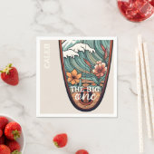 Die große hawaiianische Surfart ist die erste Gebu Serviette (Beispiel)