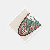 Die große hawaiianische Surfart ist die erste Gebu Serviette (Ecke)