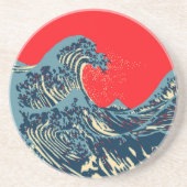 Die große Hokusai-Welle im farbenfrohen Stil Getränkeuntersetzer (Vorne)