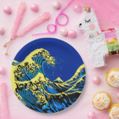Die große Hokusai-Welle im lebendigen Stil des Pop Pappteller (Party)