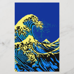 Die große Hokusai-Welle im Pop Art Deco Briefpapier