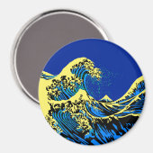 Die große Hokusai-Welle im Pop Art Deco Magnet (Vorderseite/Rückseite)