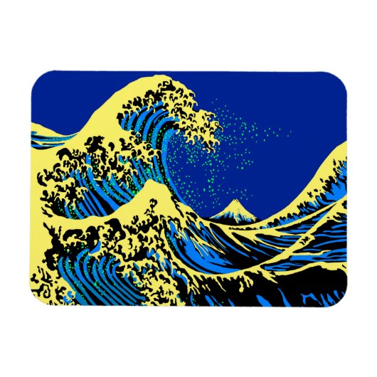 Die große Hokusai-Welle im Pop Art Deco Magnet (Horizontal)