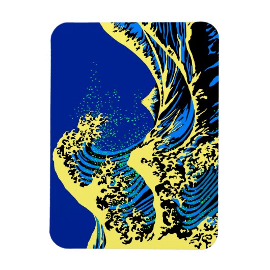 Die große Hokusai-Welle im Pop Art Deco Magnet (Vertikal)