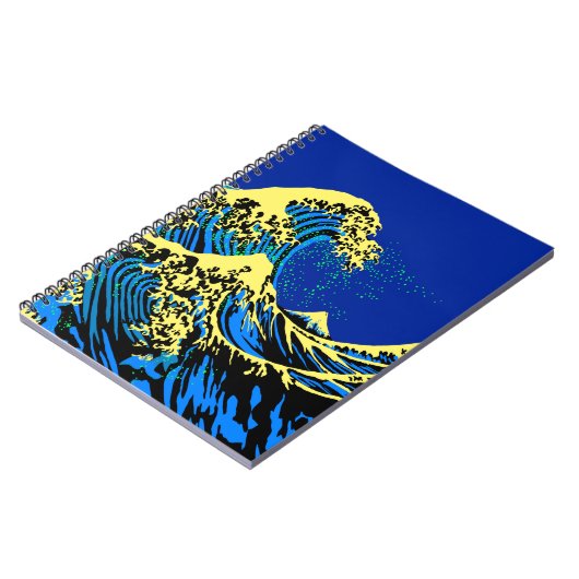 Die große Hokusai-Welle im Pop Art Deco Notizblock (Linke Seite)
