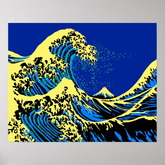 Die große Hokusai-Welle im Pop Art Deco Poster (Vorne)