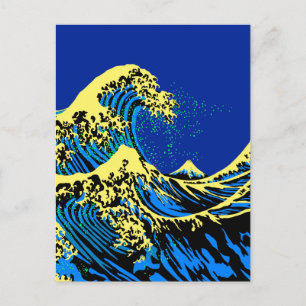 Die große Hokusai-Welle im Pop Art Deco Postkarte