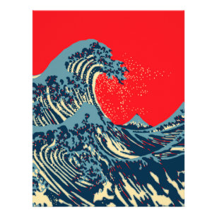 Die große Hokusai-Welle im Stil der Hope Art Flyer