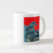 Die große Hokusai-Welle im Stil der Hope Art Jumbo-Tasse (Vorderseite Rechts)