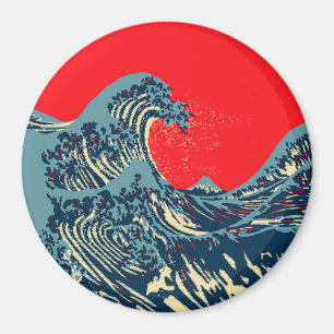 Die große Hokusai-Welle im Stil der Hope Art Magnet