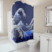 Die große Hokusai Welle in der Chrom-Art Duschvorhang (Beispiel)