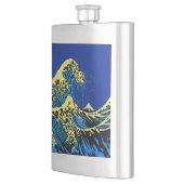 Die große Hokusai-Welle in Pop Art Style Accent Flachmann (Links)