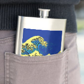 Die große Hokusai-Welle in Pop Art Style Accent Flachmann (Beispiel)