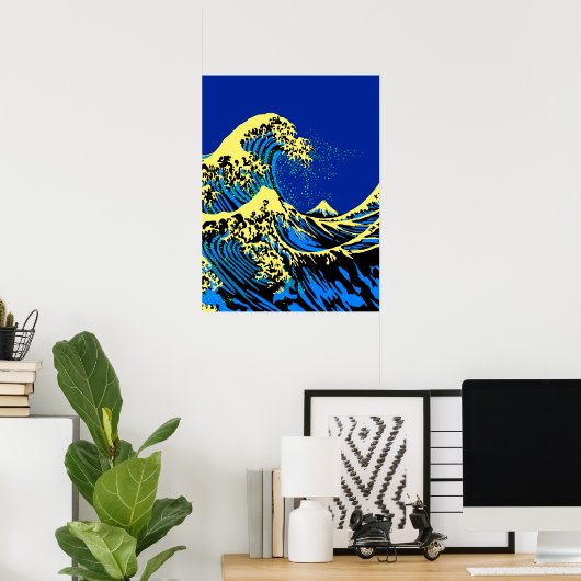 Die große Hokusai-Welle in Pop Art Style Accent Poster (Heimbüro)