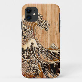 Die große Hokusai Wellen-Bambuseinlegearbeit-Art Case-Mate iPhone Hülle