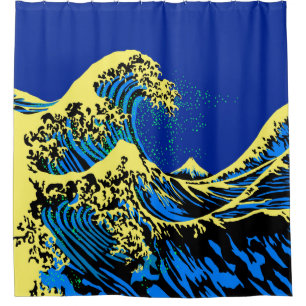 Die große Hokusai Wellen-Pop-Kunst-Art Duschvorhang