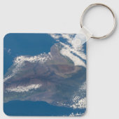Die große Insel Hawaii und ihre Berge Schlüsselanhänger (Rückseite)