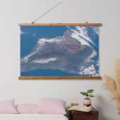Die große Insel Hawaii und ihre Berge Wandteppich Mit Holzrahmen (Schlafzimmer)