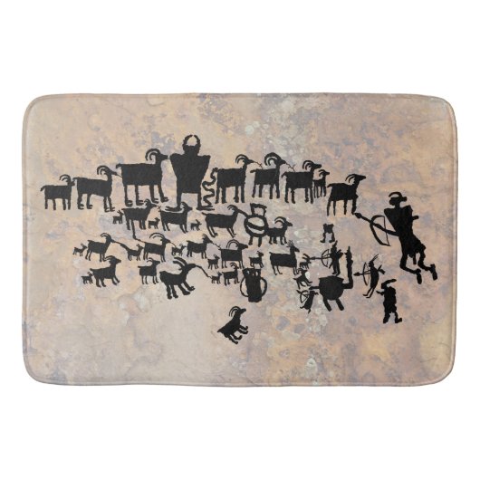 Die große Jagd auf Petroglyph Badematte (Vorderseite)