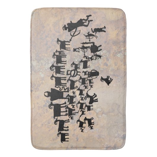 Die große Jagd auf Petroglyph Badematte (Vorderseite Vertikal)