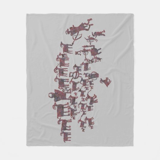 Die große Jagd auf Petroglyph Fleecedecke (Vorderseite)