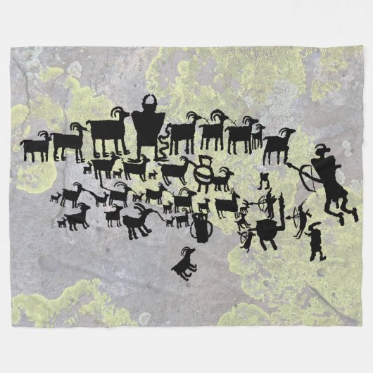 Die große Jagd auf Petroglyph Fleecedecke (Vorderseite (Horizontal))