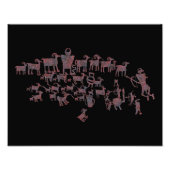 Die große Jagd auf Petroglyph Fotodruck (Vorne)