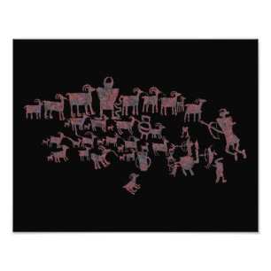Die große Jagd auf Petroglyph Fotodruck