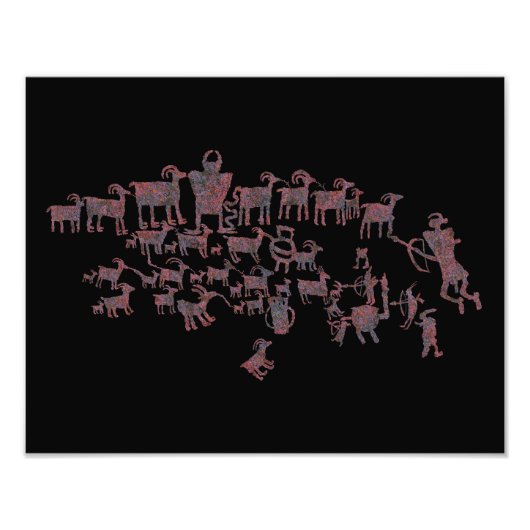 Die große Jagd auf Petroglyph Fotodruck (Vorne)