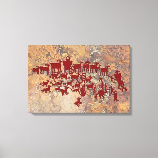 Die große Jagd auf Petroglyph Leinwanddruck (Vorderseite)