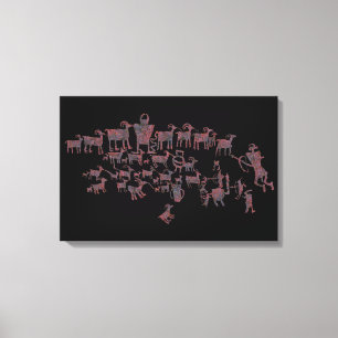 Die große Jagd auf Petroglyph Leinwanddruck