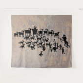 Die große Jagd auf Petroglyph Wandteppich (Vorderseite (Horizontal))