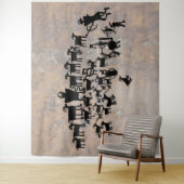 Die große Jagd auf Petroglyph Wandteppich (Beispiel)