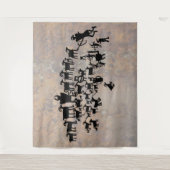 Die große Jagd auf Petroglyph Wandteppich (Vorderseite)