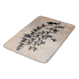 Die große Jagd-Petroglyphe-Platte Badematte