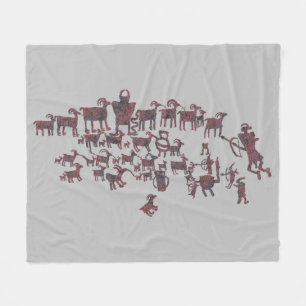 Die große Jagd-Petroglyphe-Platte Fleecedecke