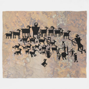 Die große Jagd-Petroglyphe-Platte Fleecedecke